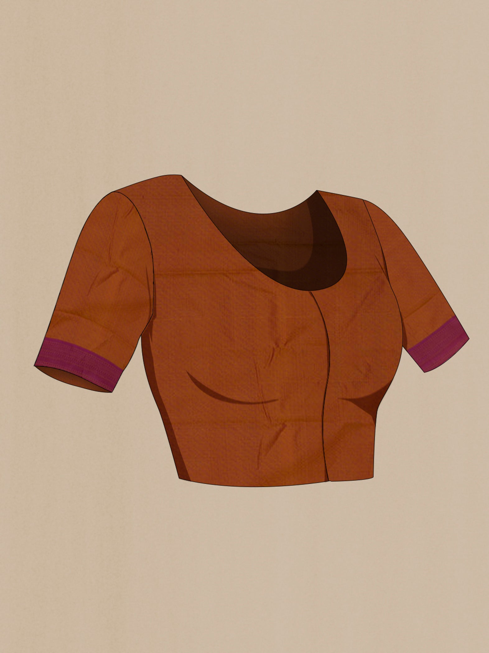 Close up image of the blouse of Mustard Soft Silk Saree with Jacquard design on the body and Thread Border. 