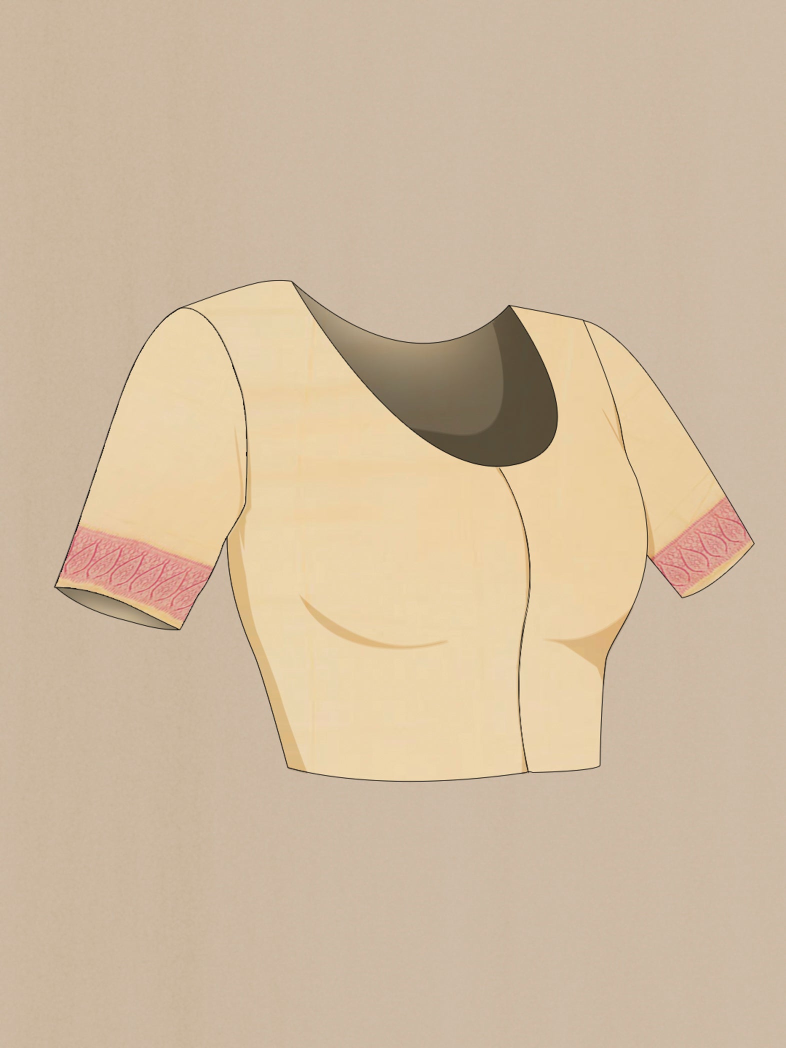 Close up image of the blouse of Yellow Georgette Saree with Fancy on the body and Zari Border. 