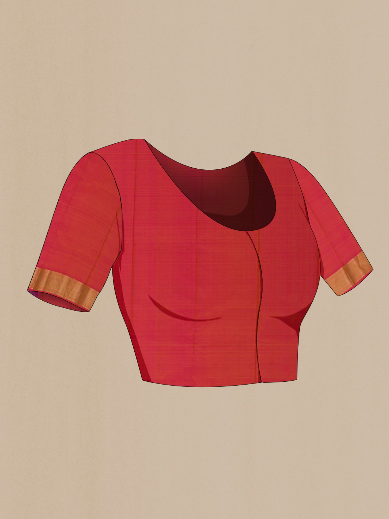 Close up image of the blouse of Yellow Kanchipuram Silk Saree with Checked design on the body and Zari Border. 