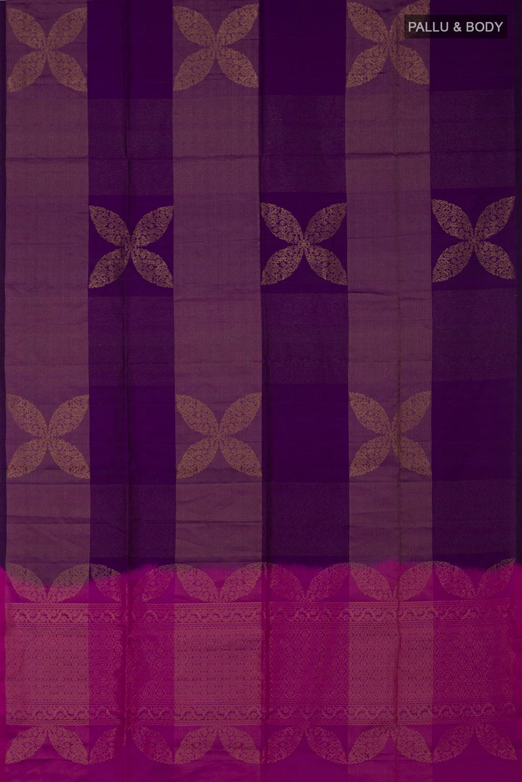 Flat view of Blue Soft Silk Saree with Fancy on the body and Without Border. 