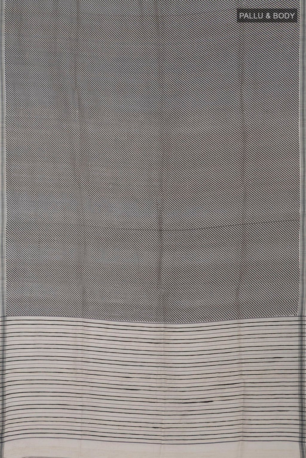 Flat view of Cream Jute Silk Saree with Fancy on the body and Plain Border. 