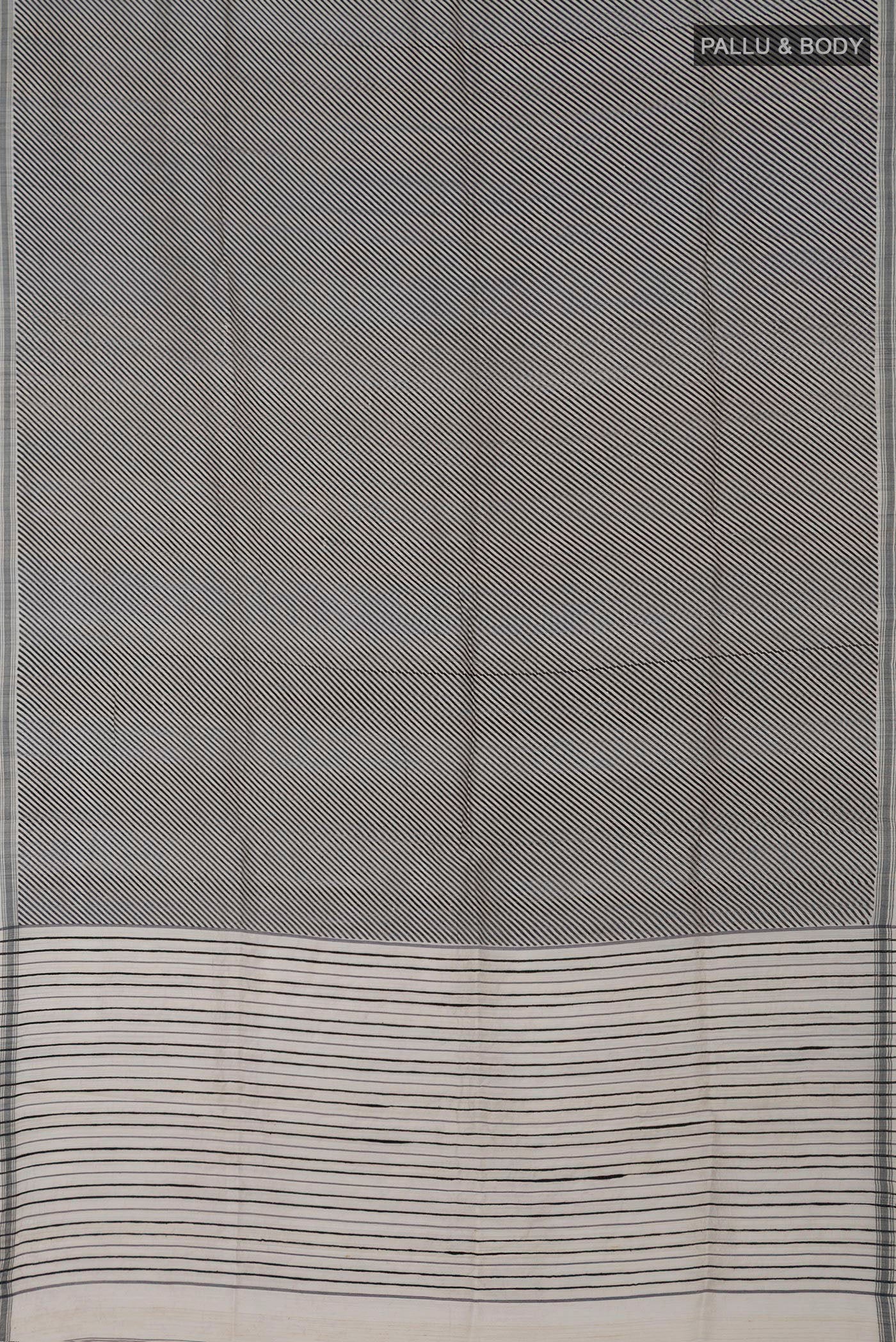 Flat view of Cream Jute Silk Saree with Fancy on the body and Plain Border. 