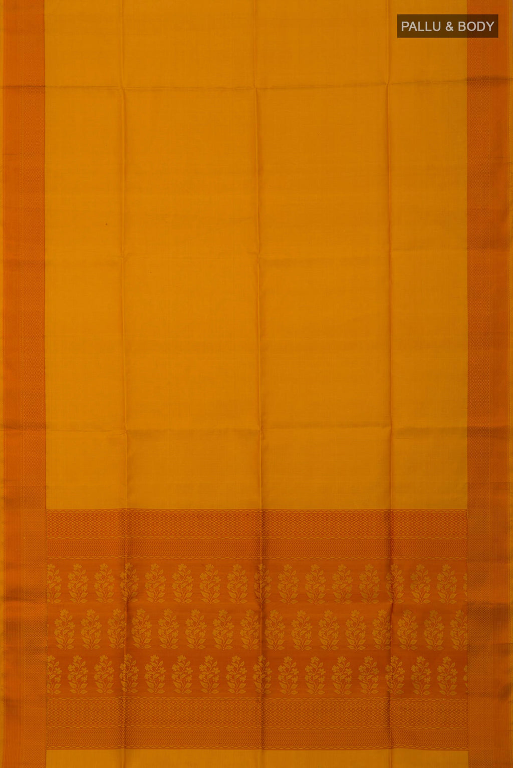 Flat view of Yellow Soft Silk Saree with Checked design on the body and Thread Border. 