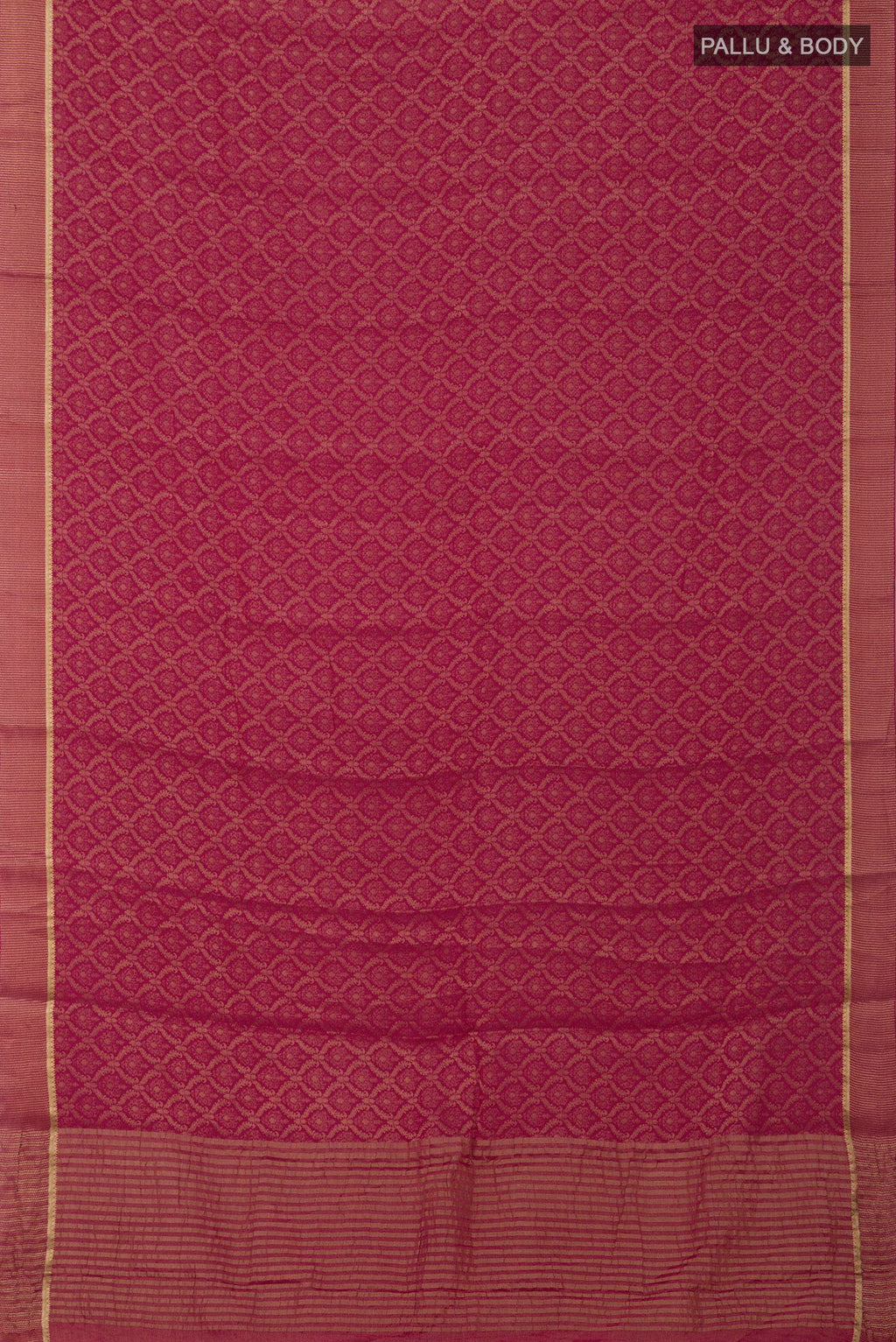 Flat view of Pink Georgette Saree with Fancy on the body and Fancy Border. 