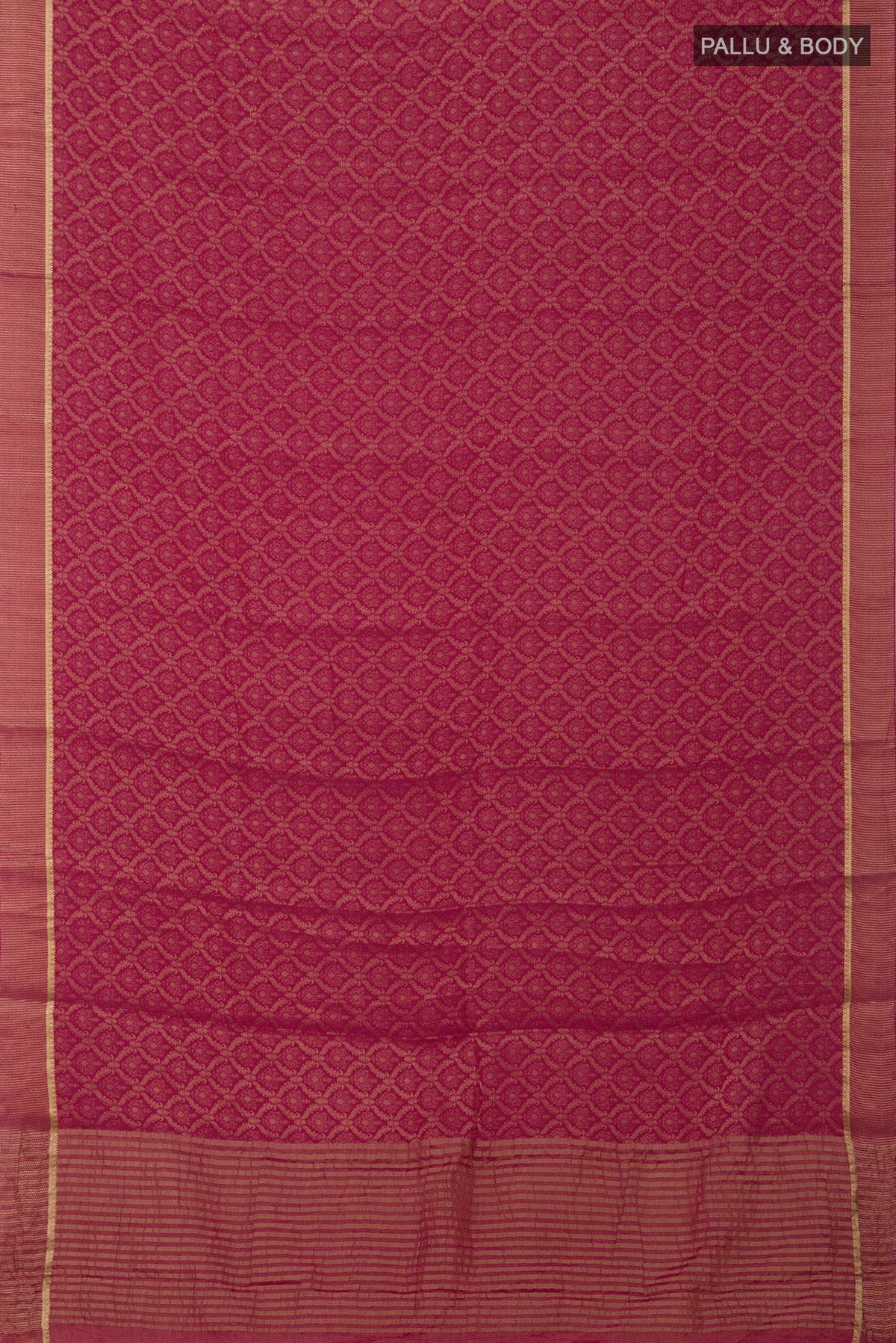 Flat view of Pink Georgette Saree with Fancy on the body and Fancy Border. 