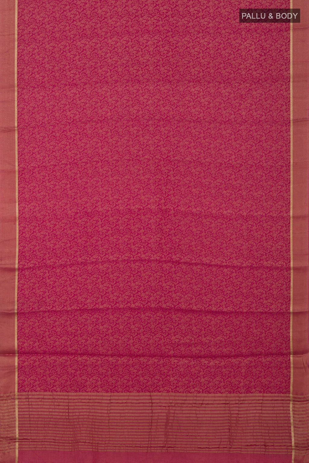 Flat view of Pink Georgette Saree with Fancy on the body and Fancy Border. 
