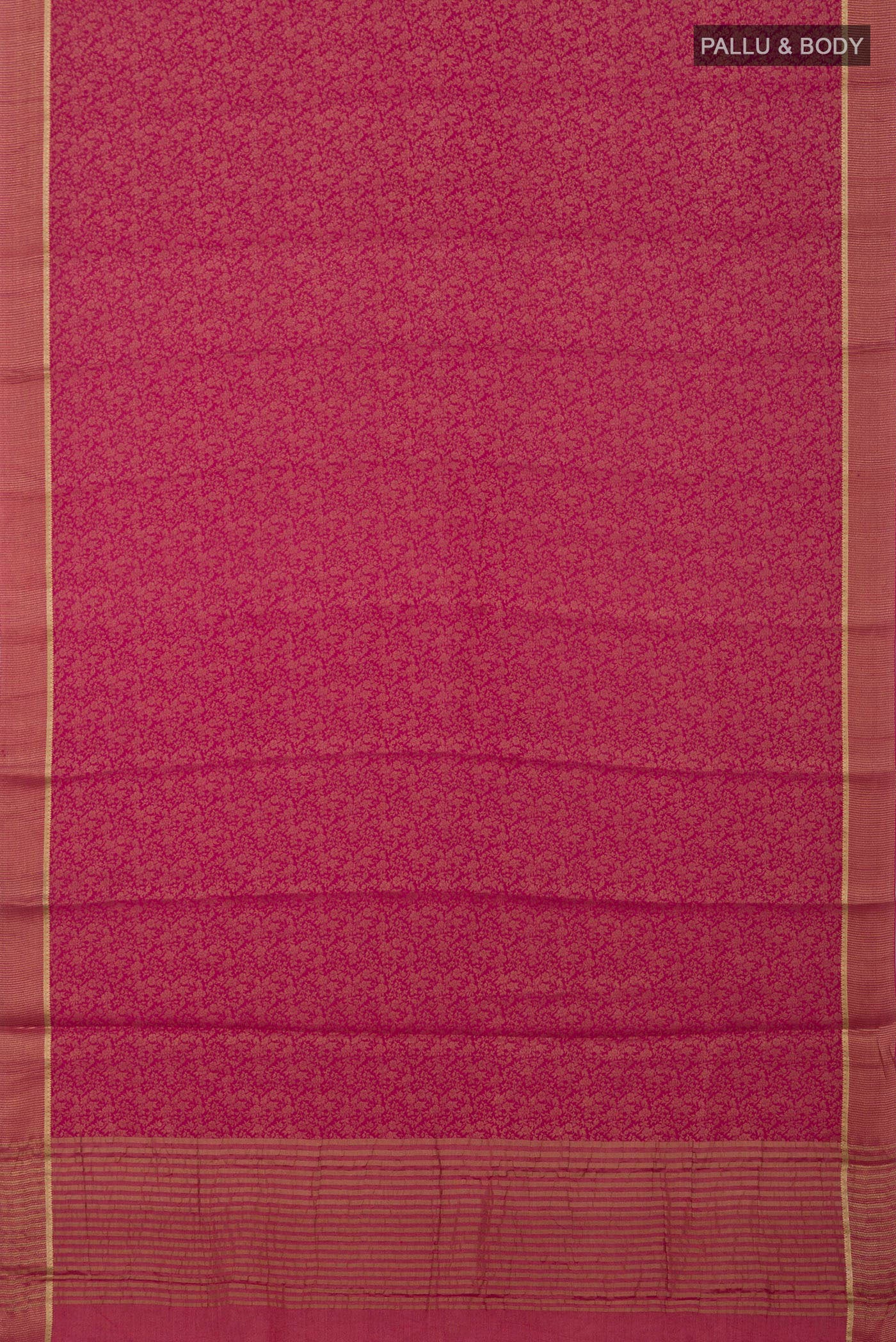 Flat view of Pink Georgette Saree with Fancy on the body and Fancy Border. 