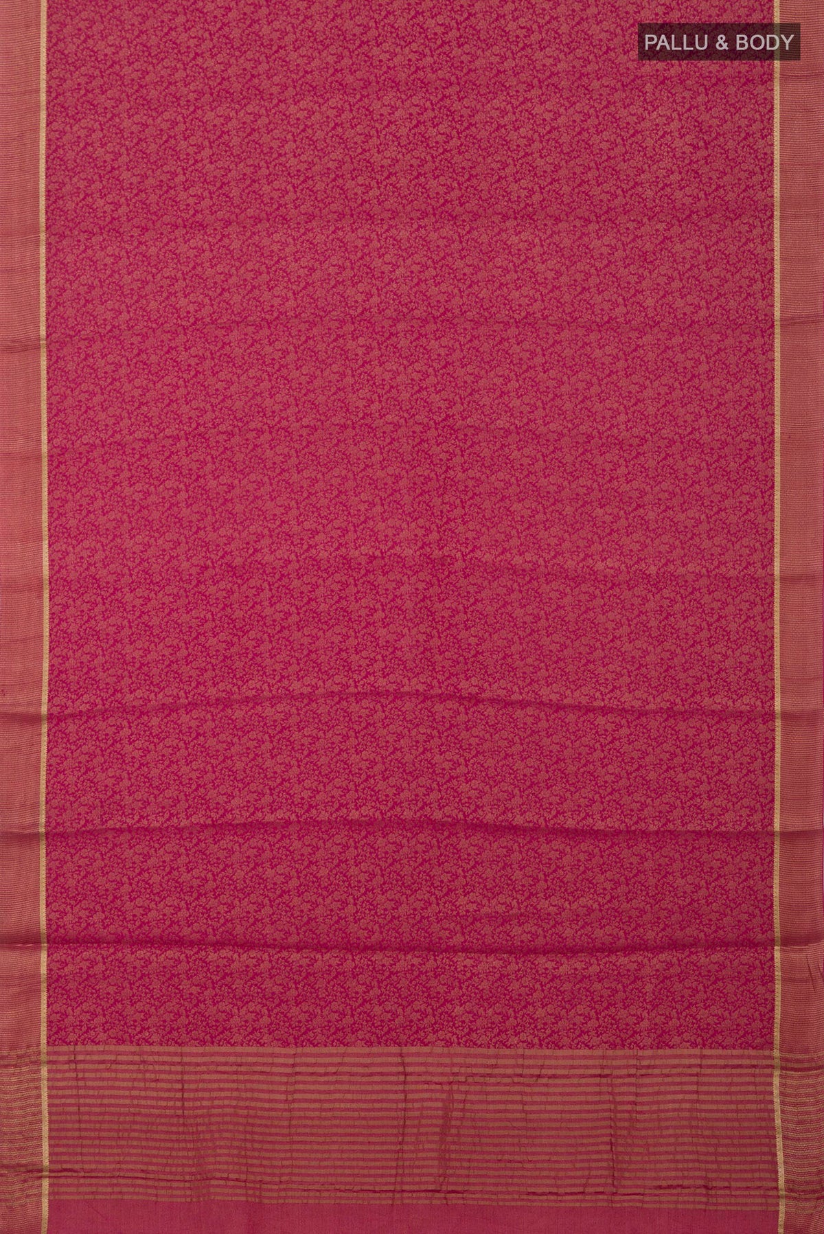 Flat view of Pink Georgette Saree with Fancy on the body and Fancy Border. 