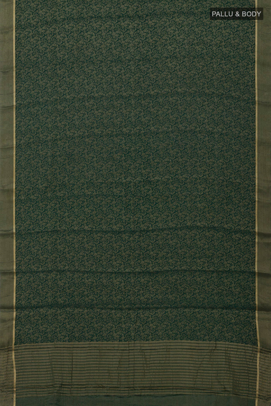 Flat view of Green Mysore Georgette Saree with Fancy on the body and Fancy Border. 