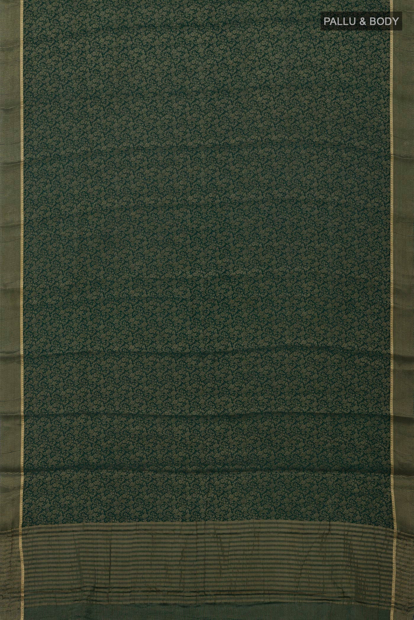 Flat view of Green Mysore Georgette Saree with Fancy on the body and Fancy Border. 