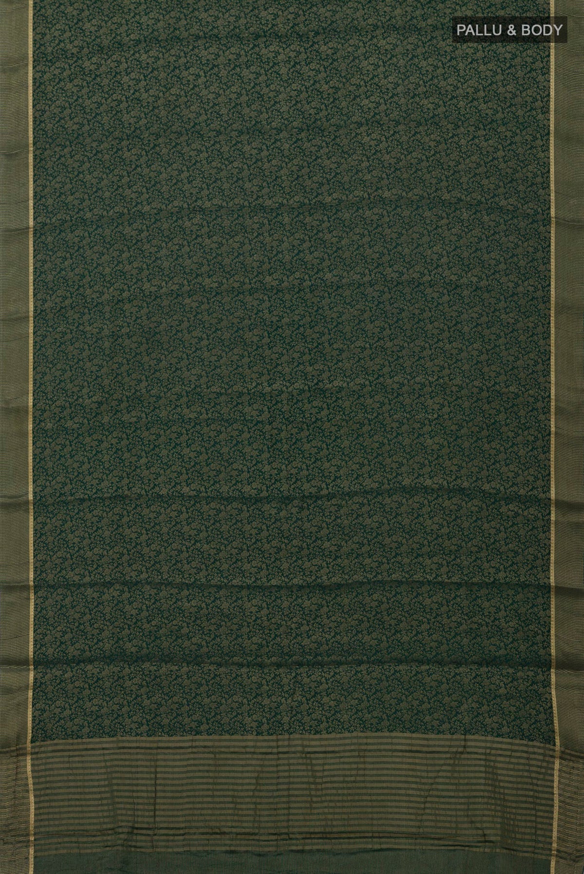 Flat view of Green Mysore Georgette Saree with Fancy on the body and Fancy Border. 