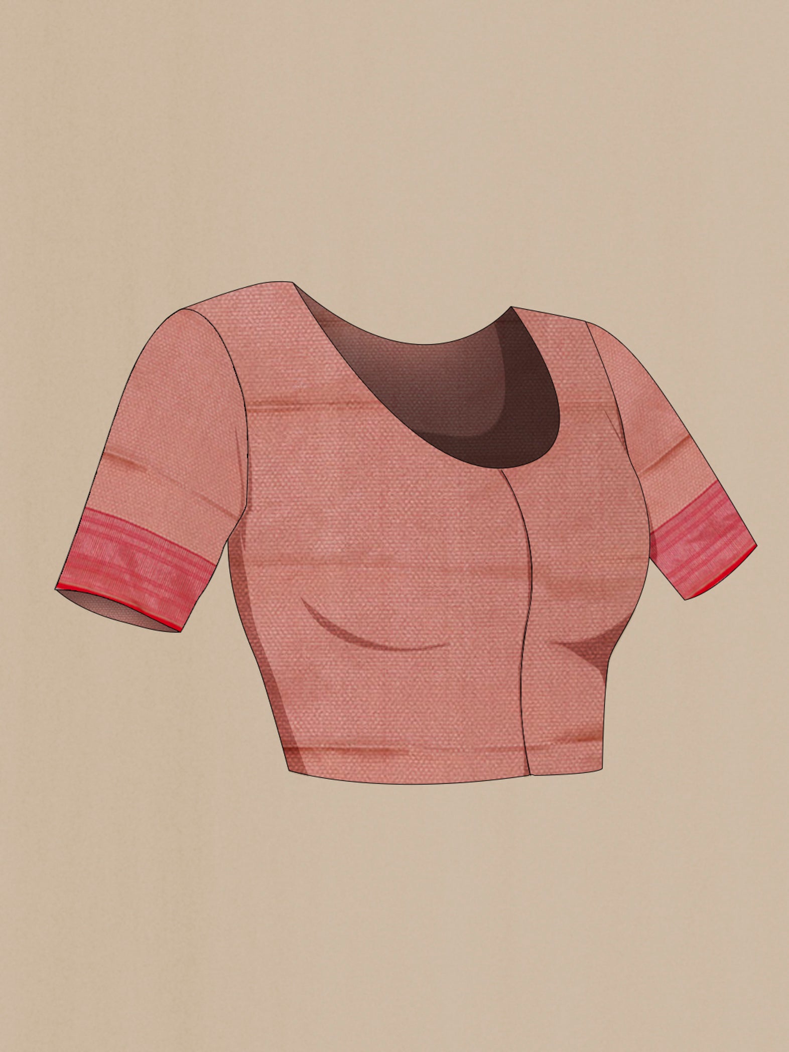 Close up image of the blouse of Pink Banarasi Saree with Zari Butta on the body and Fancy Border. 
