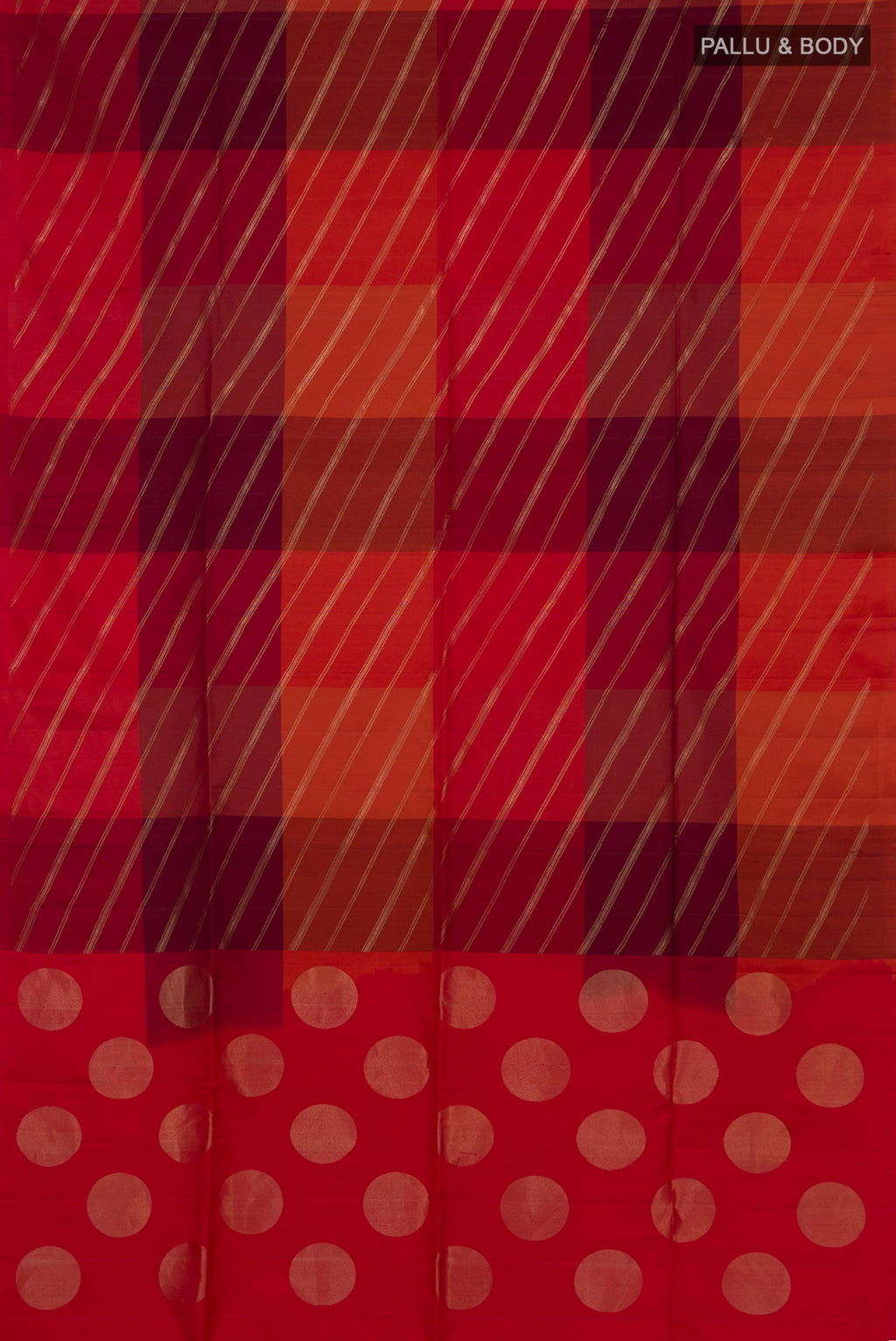 Flat view of Multi Color Soft Silk Saree with Fancy on the body and Without Border. 