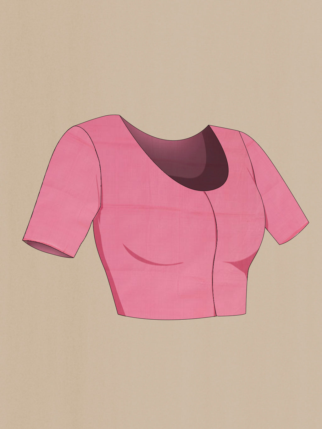 Close up image of the blouse of Pink Banarasi Saree with Fancy on the body and Fancy Border. 