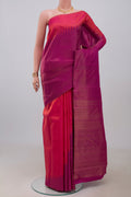 Pure Silk Pure Zari Purple Kanjivaram Saree with Fancy on the body and Rising Temple Border.  displayed on a mannequin