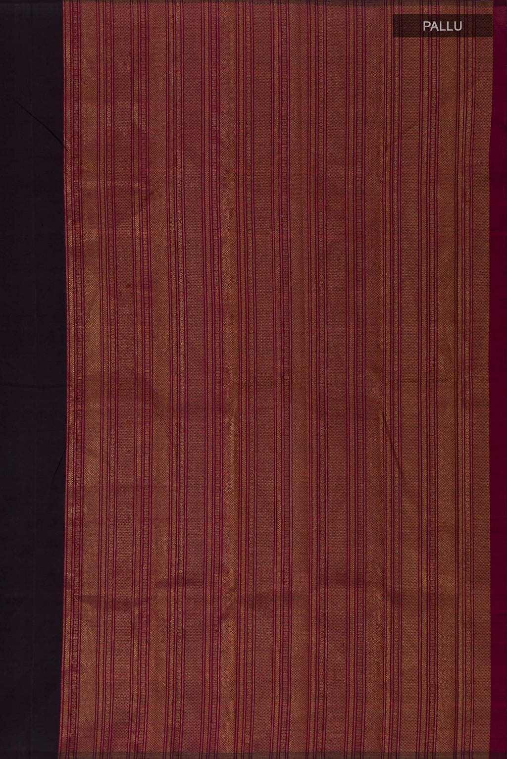 Close up image of the pallu of Pure Silk Pure Zari Multi Color Kanjivaram Saree with Fancy on the body and Without Border. 