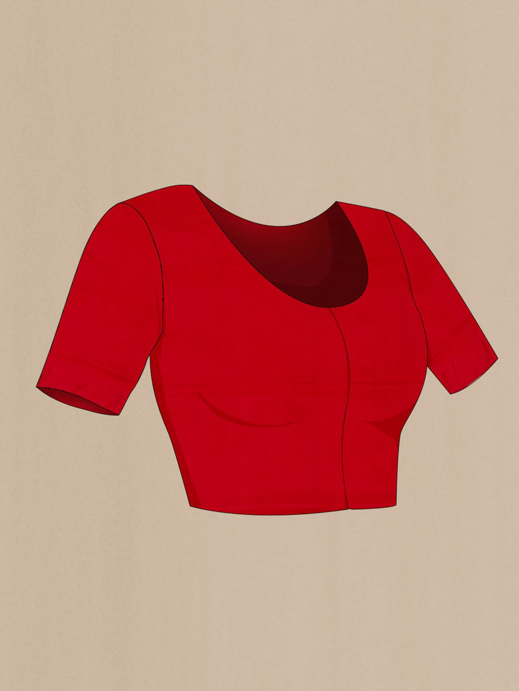 Close up image of the blouse of Pure Silk Red Banarasi Saree with Zari Butta on the body and Fancy Border. 
