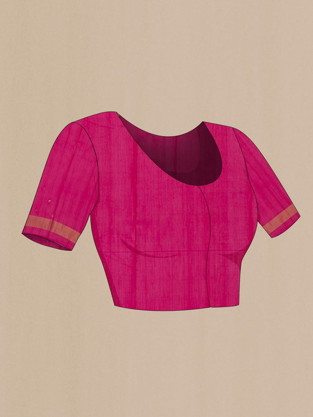 Close up image of the blouse of Green Silk Cotton Saree with Ikat Print on the body and Zari Border. 