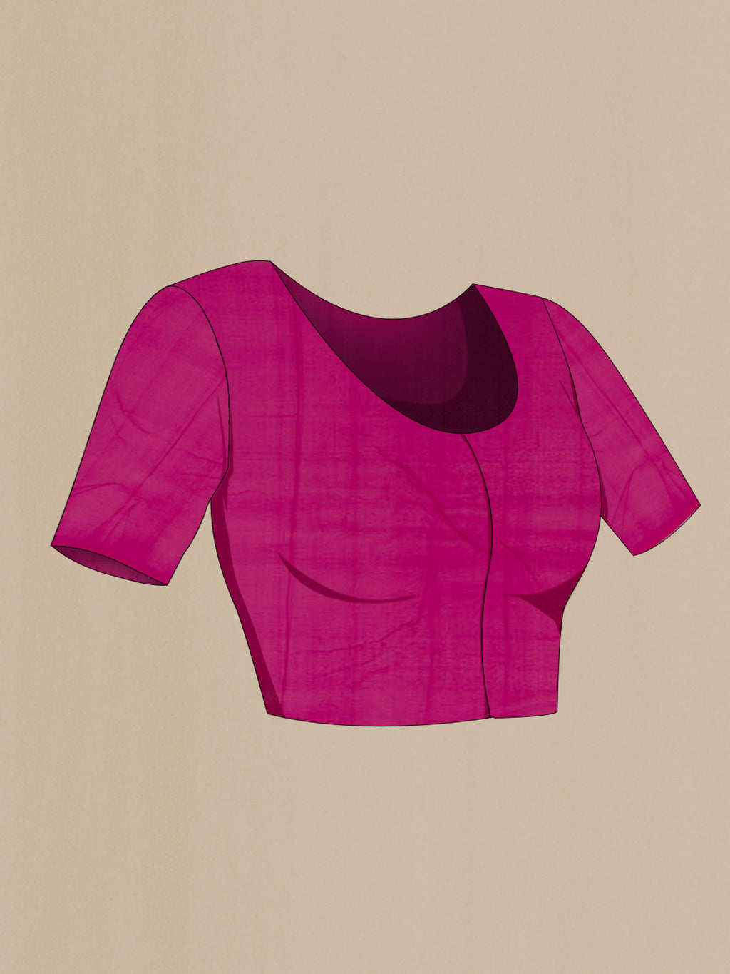 Close up image of the blouse of Pink Georgette Saree with Fancy on the body and Fancy Border. 