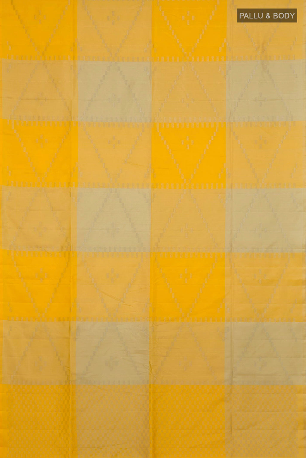 Flat view of Pure Silk Multi Color Soft Saree with Fancy on the body and Without Border. 