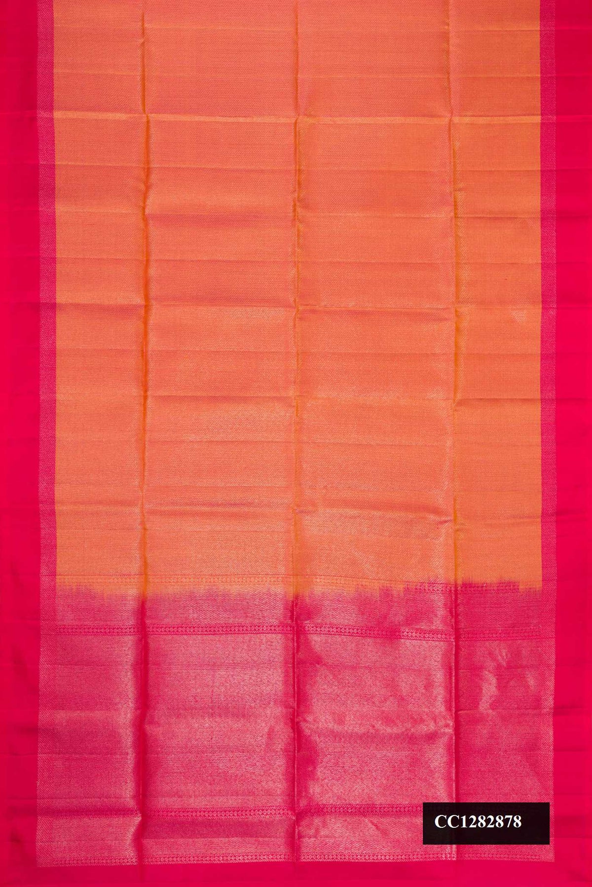 Mustard Dual Tone Soft Silk Saree with Zari Brocade on the body and Zari Border.  displayed on a mannequin