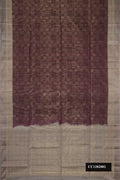 Coffee Brown Dual Tone Soft Silk Saree with Zari Brocade on the body and Zari Border.  displayed on a mannequin