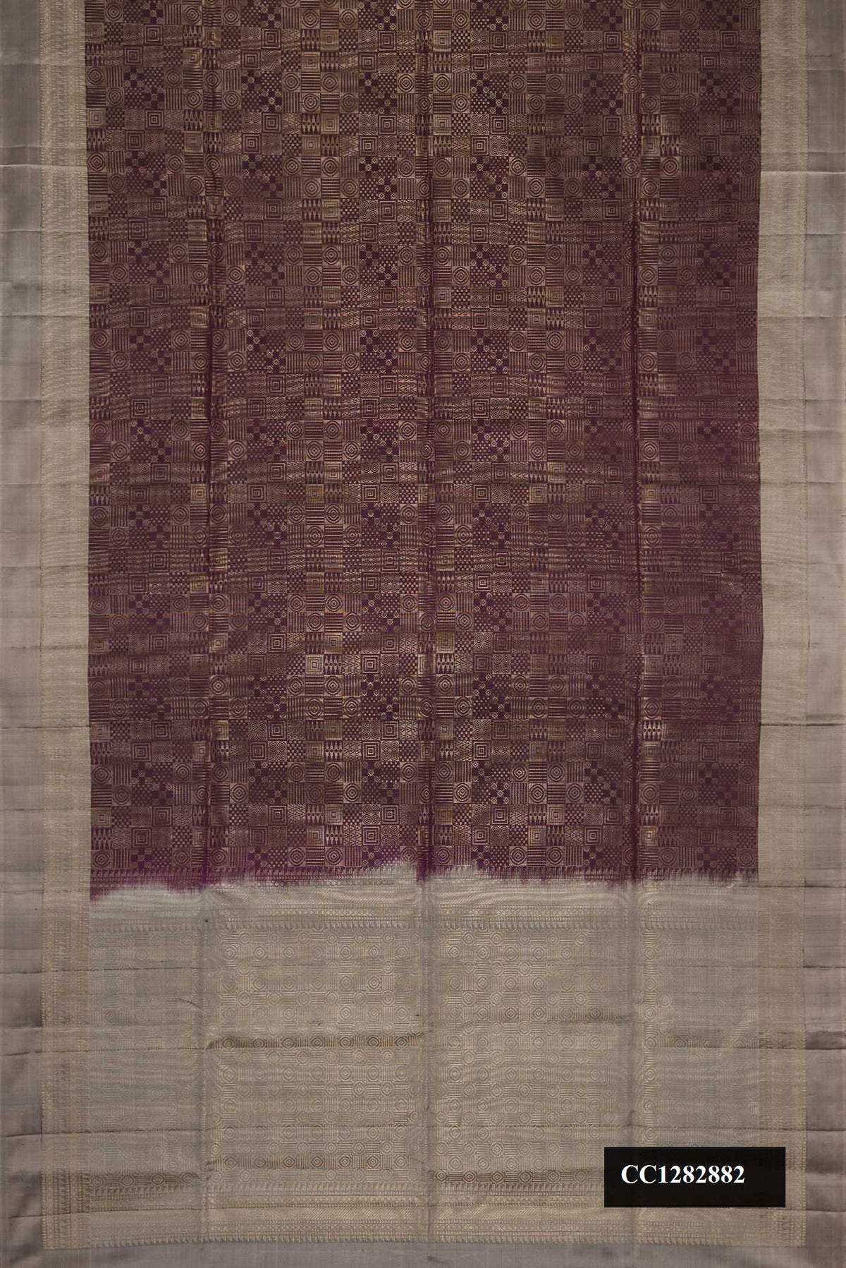 Coffee Brown Dual Tone Soft Silk Saree with Zari Brocade on the body and Zari Border.  displayed on a mannequin