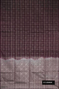 Coffee Brown Dual Tone Soft Silk Saree with Stripes on the body and Without Border.  displayed on a mannequin