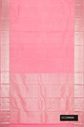 Pink Dual Tone Kanchipuram Silk Saree with Zari Butta on the body and Zari Border.  displayed on a mannequin