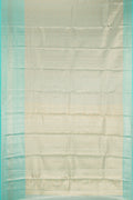 Sky Blue Dual Tone Kanchipuram Tissue Silk Saree with Zari Brocade on the body and Fancy Border.  displayed on a mannequin