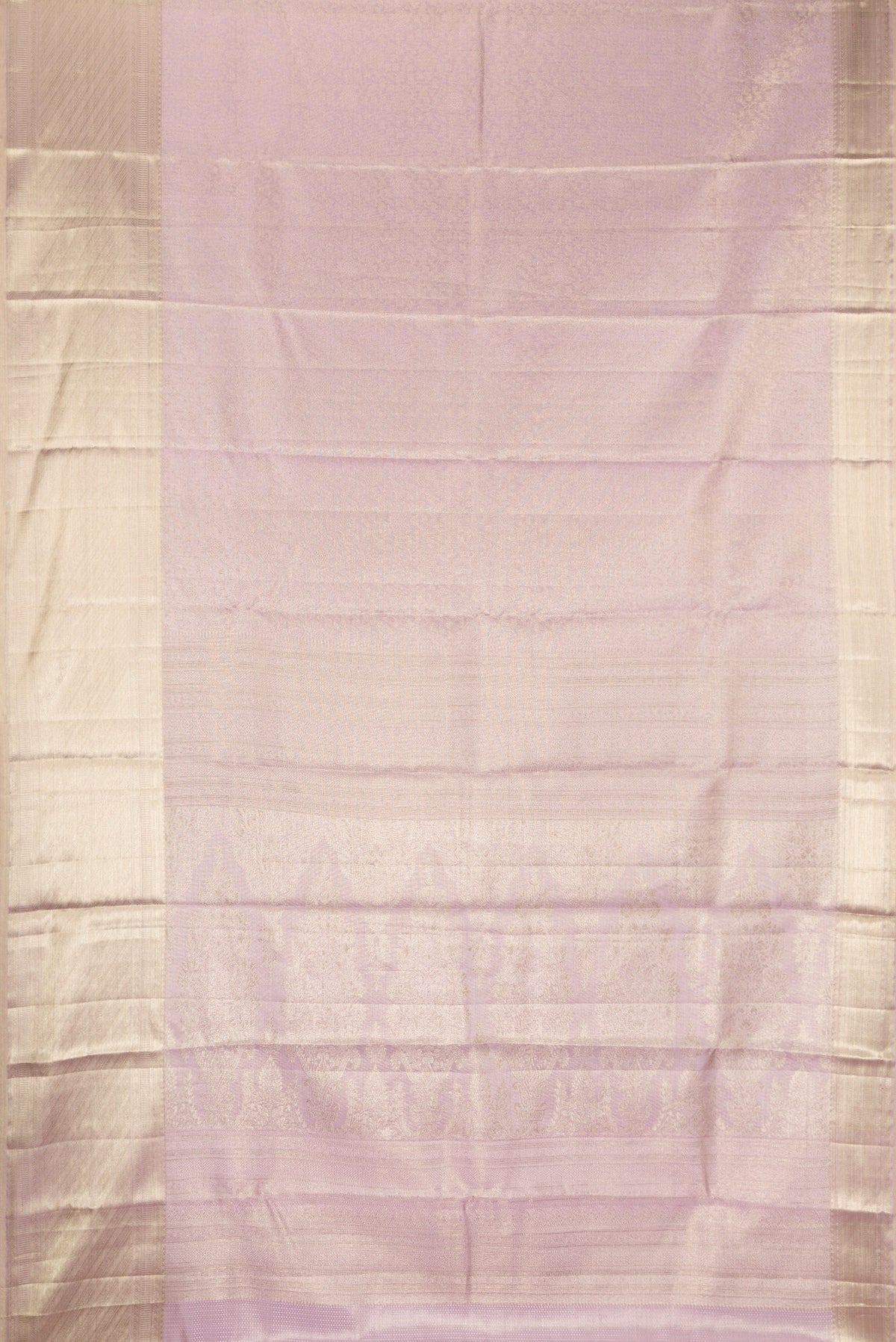 Lavender Dual Tone Kanchipuram Tissue Silk Saree with Zari Brocade on the body and Fancy Border.  displayed on a mannequin