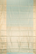 Sky Blue Dual Tone Kanchipuram Tissue Silk Saree with Zari Brocade on the body and Fancy Border.  displayed on a mannequin