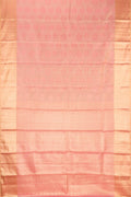 Rose Gold Dual Tone Kanchipuram Tissue Silk Saree with Zari Brocade on the body and Fancy Border.  displayed on a mannequin