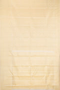 Beige Dual Tone Kanchipuram Silk Saree with Zari Brocade on the body and Zari Border.  displayed on a mannequin