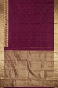 Coffee Brown Dual Tone Kanchipuram Silk Saree with Zari Butta on the body and Fancy Border.  displayed on a mannequin
