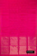 Dark Pink Dual Tone Soft Silk Saree with Zari Butta on the body and Zari Border.  displayed on a mannequin