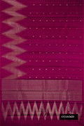 Burgundy Dual Tone Kanchipuram Silk Saree with Zari Butta on the body and Fancy Border.  displayed on a mannequin