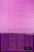 Lavender Dual Tone Soft Silk Saree with Plain Body and Zari Border.  displayed on a mannequin