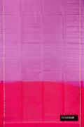 Lavender Dual Tone Soft Silk Saree with Plain Body and Zari Border.  displayed on a mannequin