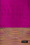 Magenta Dual Tone Soft Silk Saree with Plain Body and Without Border.  displayed on a mannequin