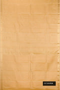 Beige Dual Tone Kanchipuram Silk Saree with Zari Butta on the body and Zari Border.  displayed on a mannequin