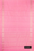 Rose pink Dual Tone Kanchipuram Silk Saree with Checked design on the body and Zari Border.  displayed on a mannequin