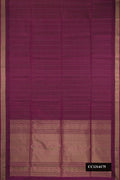 Burgundy Dual Tone Soft Silk Saree with Zari Butta on the body and Zari Border.  displayed on a mannequin