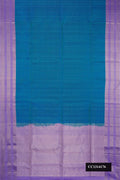 Peacock Blue Dual Tone Soft Silk Saree with Zari Butta on the body and Fancy Border.  displayed on a mannequin