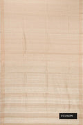 Beige Dual Tone Tussar Silk Saree with Checked design on the body and Embroidery Border.  displayed on a mannequin