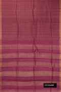 Pink Dual Tone Tussar Silk Saree with Checked design on the body and Embroidered Border.  displayed on a mannequin