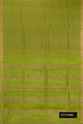 Mehandi Green Dual Tone Tussar Silk Saree with Checked design on the body and Embroidery Border.  displayed on a mannequin