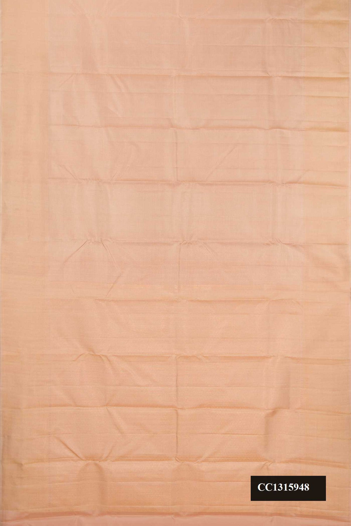 Dark Beige Dual Tone Kanchipuram Silk Saree with Checked design on the body and Zari Border.  displayed on a mannequin