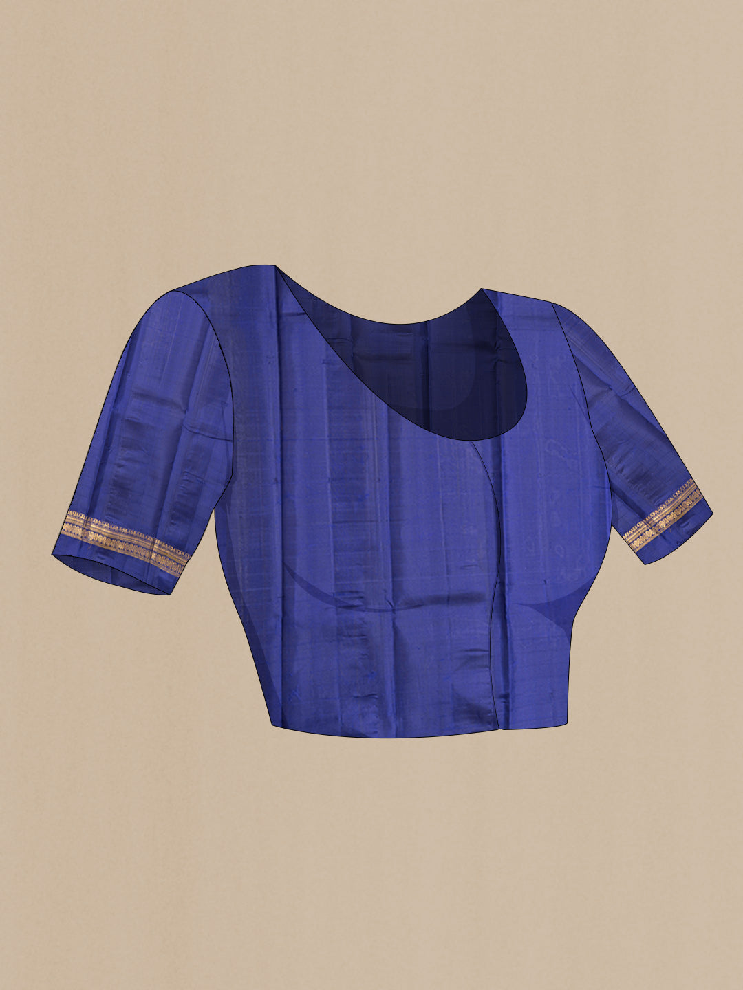 Close up image of the blouse of Mustard Dual Tone Gadwal Silk Saree with Zari And Thread Butta on the body and Zari Border. 