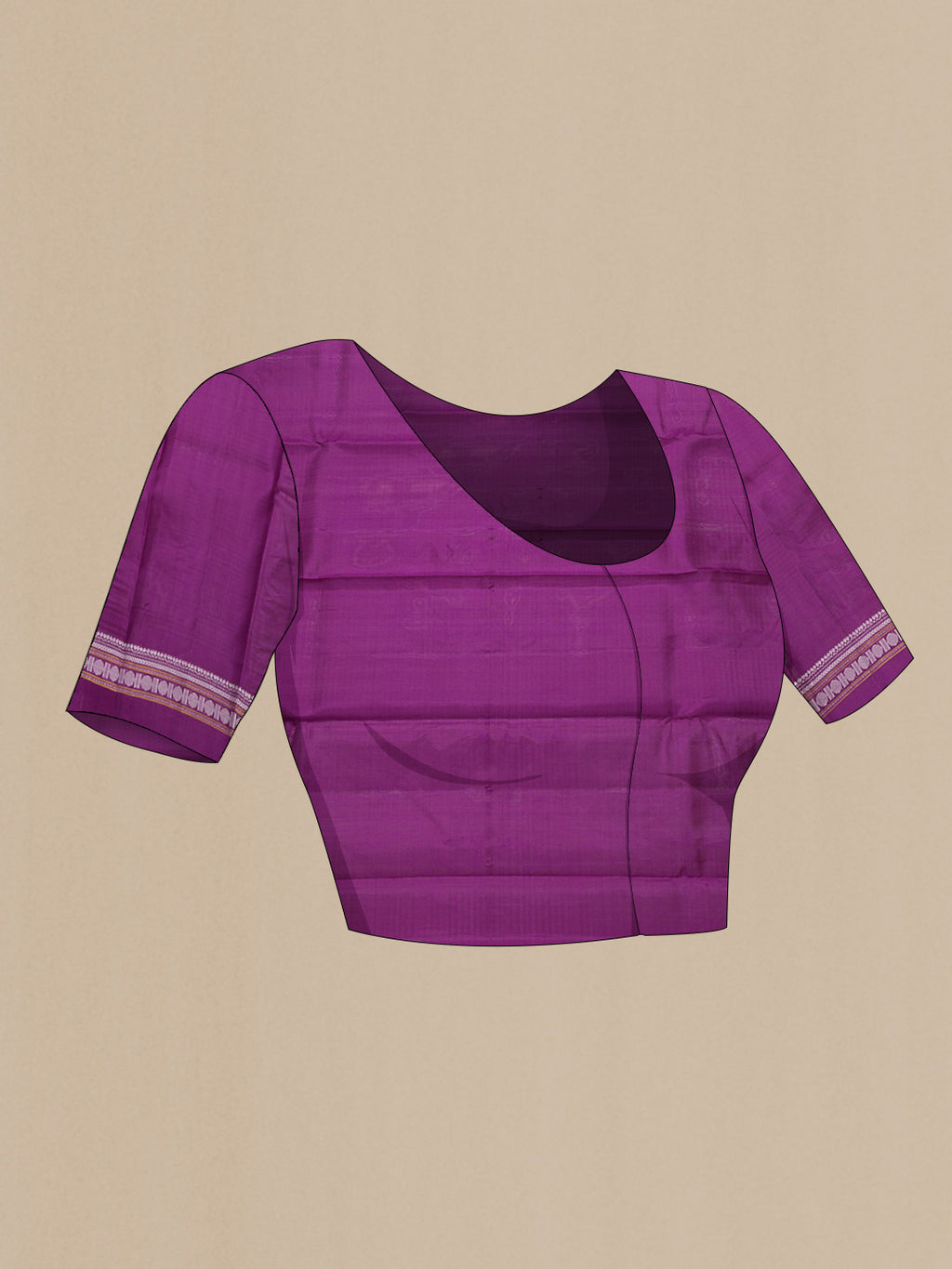 Close up image of the blouse of Yellow Dual Tone Gadwal Silk Saree with Checked design on the body and Thread Border. 